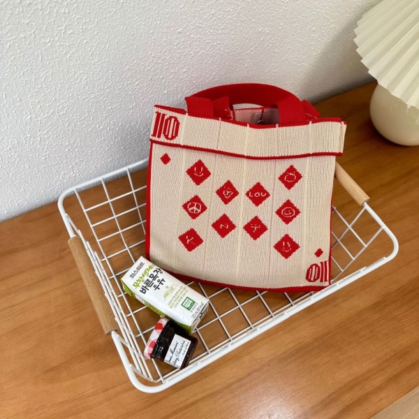 Vävd väska Crossbody väska RÖD red