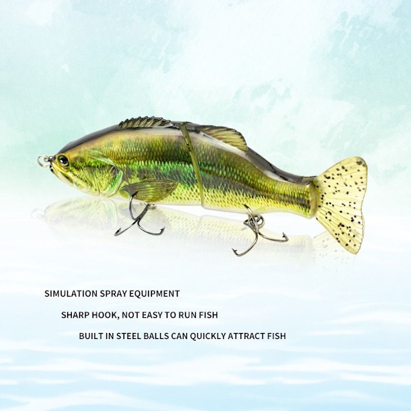 2 Seksjon Minnow Baits Fiskekroker E E E