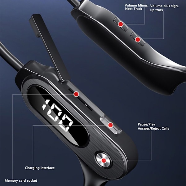Bone Conduction -kuulokkeet Langattomat nappikuulokkeet RED Red