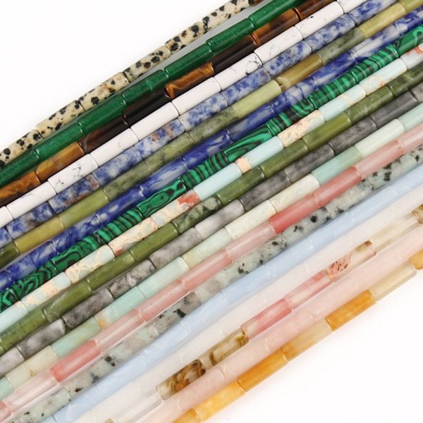 13x4 mm Naturstenar Tube Bead Göra själv smycken 7 7 7