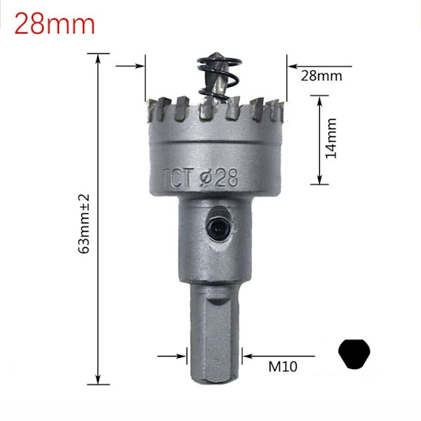 TCT-reikäsahan poranterä 28mm 28mm