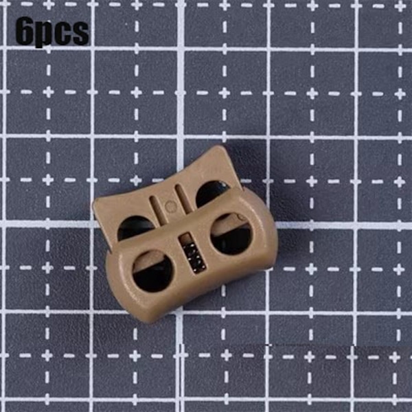 6stk Tactical Cord Lock Toggle Stopper SVART Black