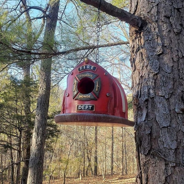 Bird House Hummingbird Nest RED red