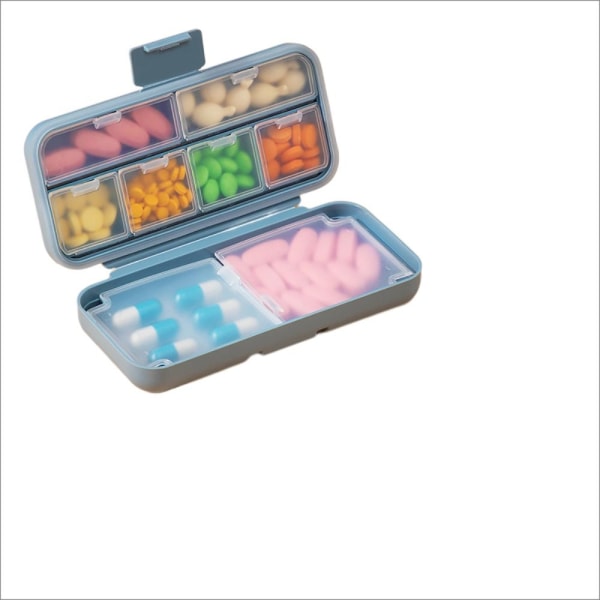 Medicinæske Travel Pill Organizer BLÅ 8 CELLER 8 CELLER Blue 8 cells-8 cells