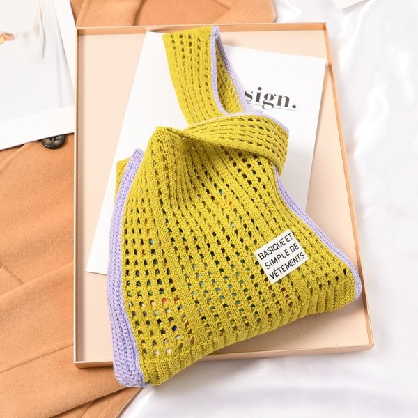 Strik Håndtaske Tote Bag GUL yellow