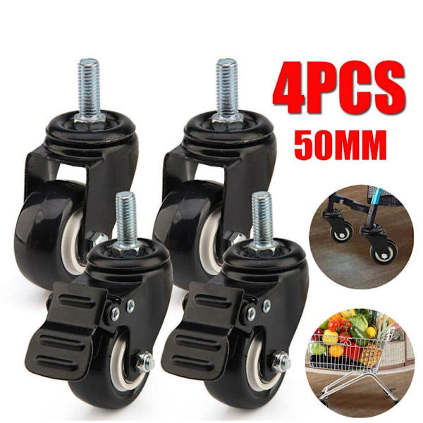 1/4 STK Gummi drejelige hjul Møbler Hjul Hjul 1PCS
