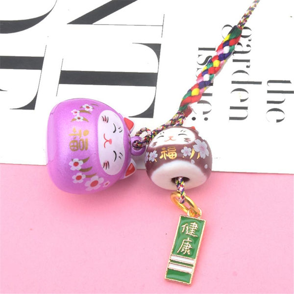 Dobbelt Lucky Cat Pendant Japansk Lucky Cat Cat Ornamenter Pearlescent White
