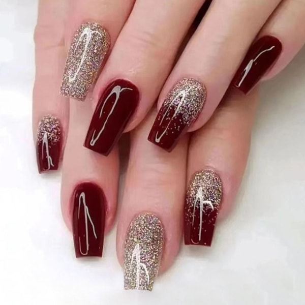 Coffin Fake Nails Ballerina tekokynnet 2 2 2