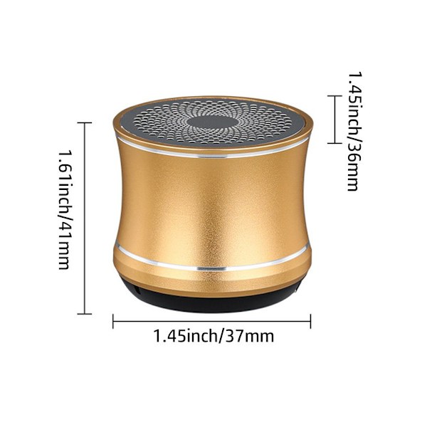 Metallkort Bluetooth -högtalare Mini Subwoofer Bärbar guld