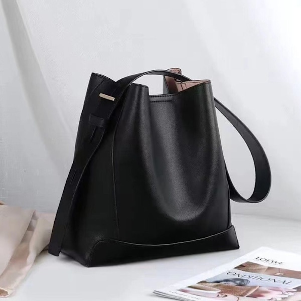 Bøttehåndtaske SORT black