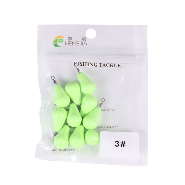 Lysende Fiske Bly Sinkers Fiske Vekt Sinker 11,4G-10STK 11.4g-10pcs