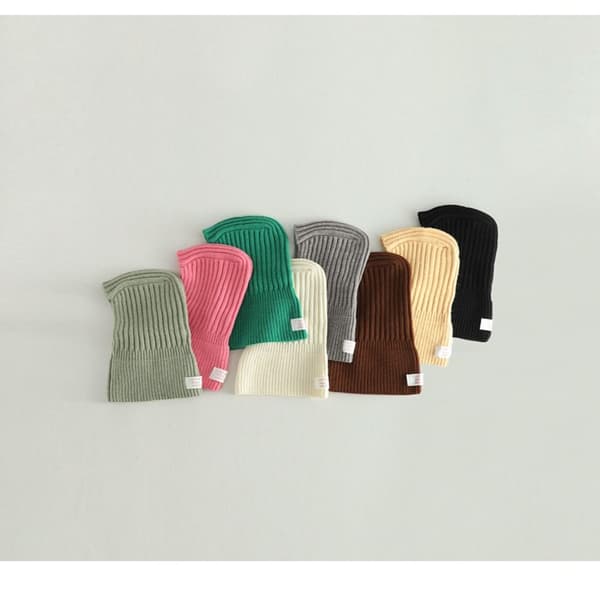 Nyfødt Skjerf Cap Solid Pullover Lue BRUN brown
