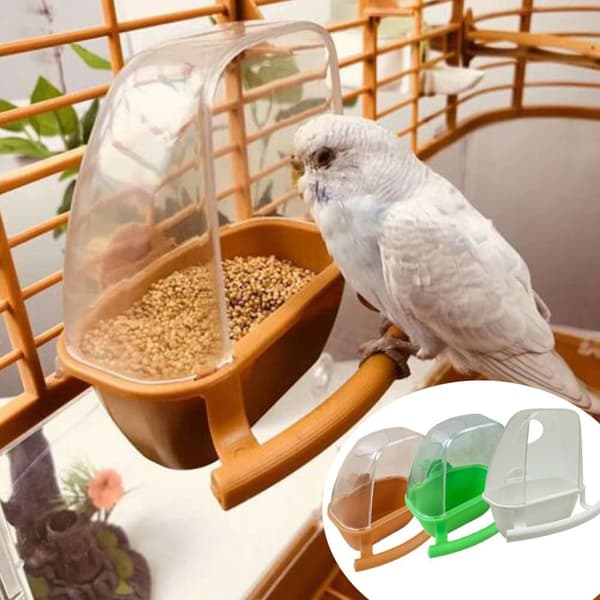 Bird Cage Feeder Matbehållare VIT White