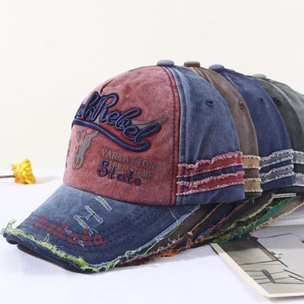 Broderi Baseball Caps Distressed Faded Cap WINE RED wine red