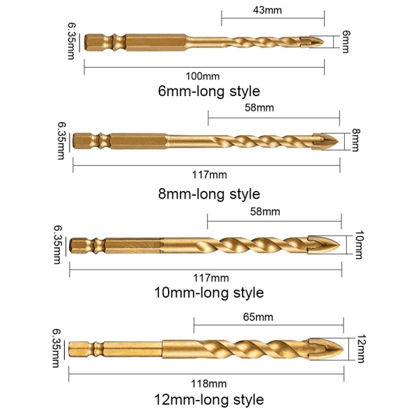 Drill Bits Triangle Bit 10MMLONG STIL LANG STIL 10mmlong style