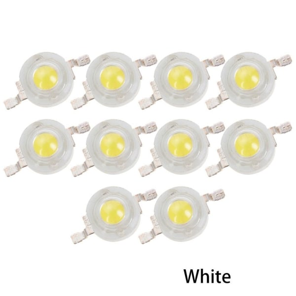 50 STK LED-lampeperler 1W 2W 3W HVIT 1W 1W white 1W-1W