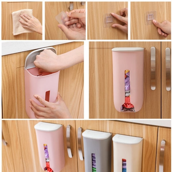 Plastpose Opbevaringsboks Bin Taske Opbevaringsstativ PINK Pink