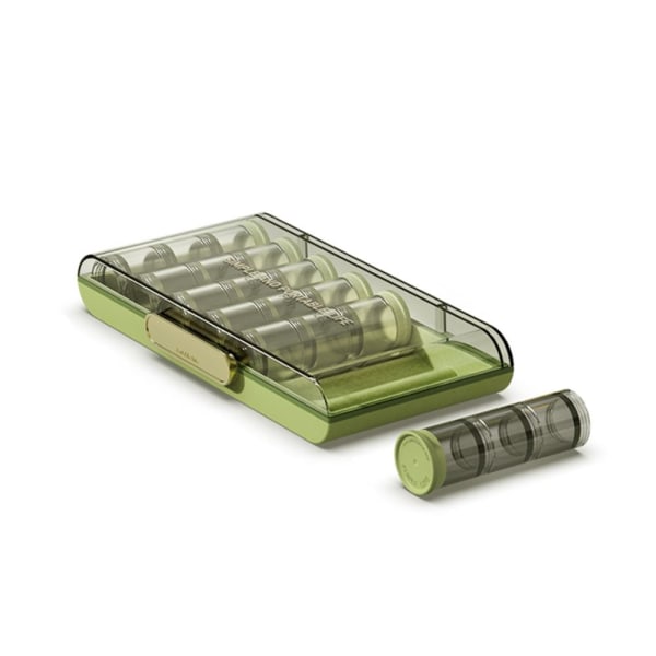 Weekly Pill Box Travel Pill Organizer GRÖN green