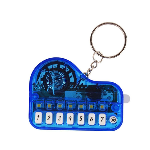 Piano Nøkkelring Elektronisk Keyboard Keychai TRANSPARENT BLÅ Transparent blue