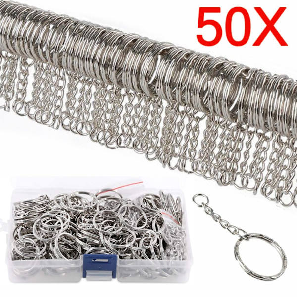 50 Stk Nøglering Nøglering Split Ringe Nøglering MØNSTER STIL MØNSTER Pattern Style