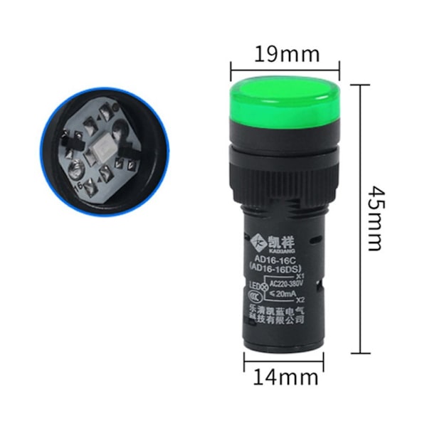 LED Indikator Pilot Lys Signal Lampe HVID 380V 380V white 380V-380V