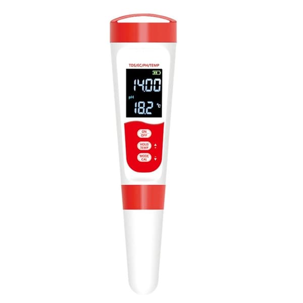 PH-måler Digital 4 i 1 PH EC TDS Temp Måler 0-14 PH