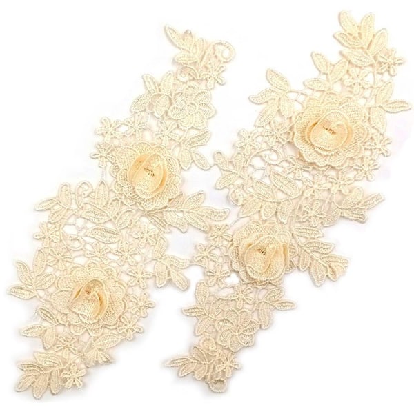 1 par broderilapper Sy på lapper BEIGE Beige