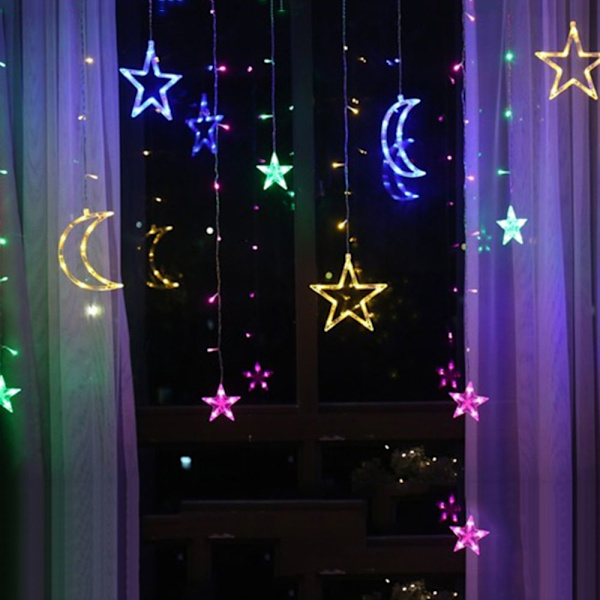 LED String Fairy Lights Moon Star B-Multicolor