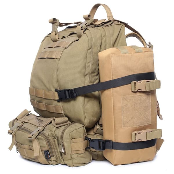 2stk Tactical MOLLE Stropper Kompresjonsstropper SVART Black