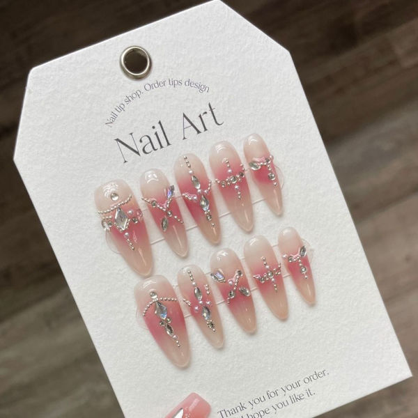 Pure Manual False Nail Fake Håndlagde negler LANGE LANGE SLONG