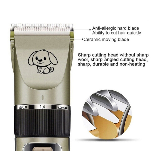 Hundehårklipper Grooming Trimmer Kit Hårbarbermaskin