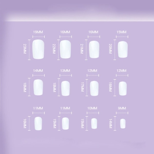 24st False Nails Short Square W346 W346 W346