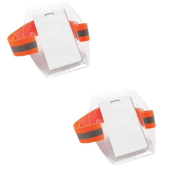 2stk Arm Badge Holder Armbånd Kortholder ORANGE orange