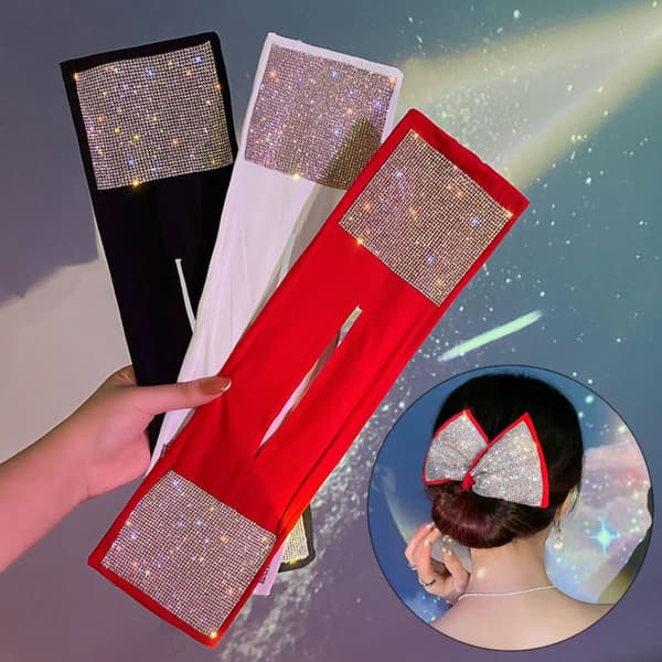 Deft Bun Rhinestone Hårband RÖDA red