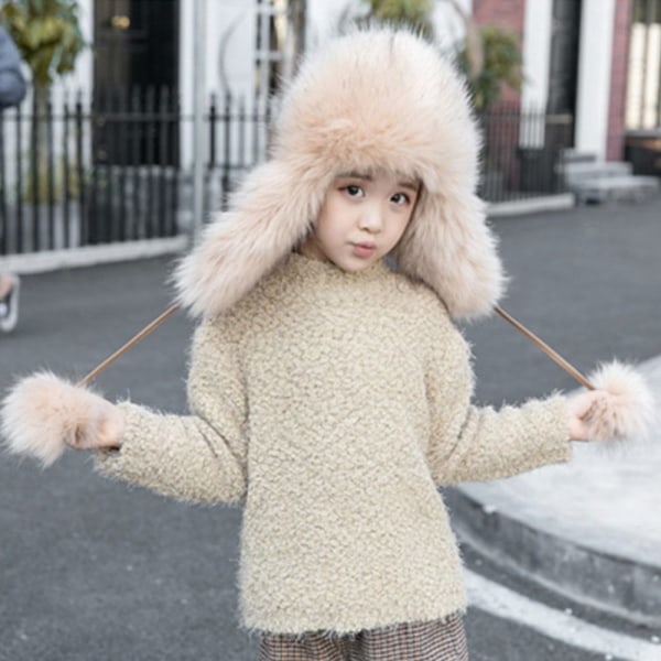 Vanhempi-lapsi Bomber-hatut Tekoturkishattu BEIGE LAPSET LAPSET beige children-children