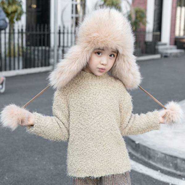 Vanhempi-lapsi Bomber-hatut Tekoturkishattu HARMAA LAPSET LAPSET grey children-children