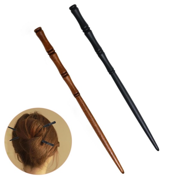 Hiuspuikot Bamboo Shape Hair Chopsticks MUSTA Black
