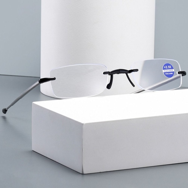 Anti-blåt lys læsebriller Foldbare briller SORT Black Strength 250