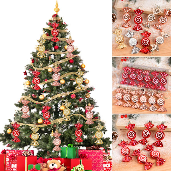 6 st/kartong julgodishänge Xmas träd hängande ornament Red