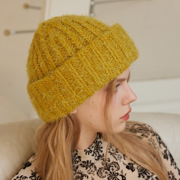 Strikket Hue Uld Hue GUL Yellow