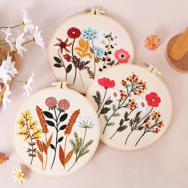 Blomsterbroderi Kit Korsstygn D D D