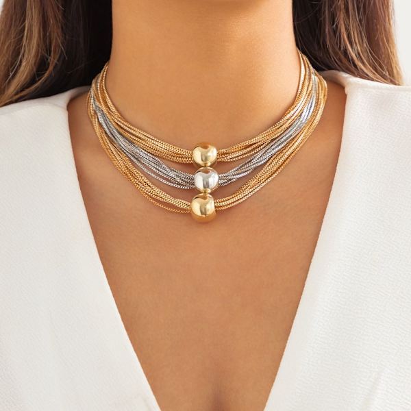 Chunky Choker Halskæde Chunky Chain Halskæde MULTICOLOR Multicolor