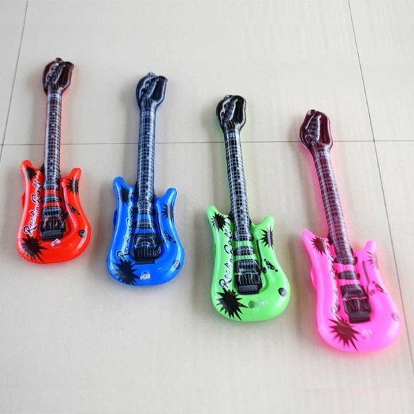 6 stk oppustelig guitar rockguitar legetøj RANDOM COLORA A Random ColorA
