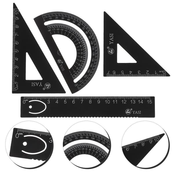 4st/ Set Ritverktyg Math Geometri Tool WHITE white
