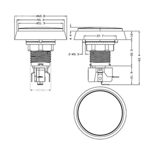 3 stk Arcade Button Game Player Knap RØD red