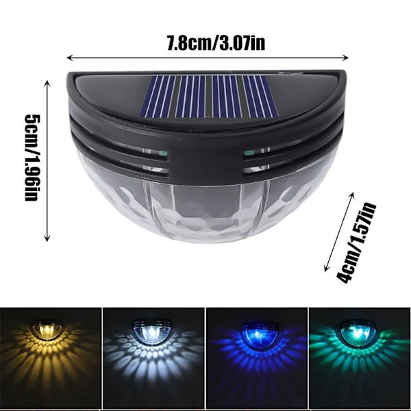 2STK LED Solar Light Udvendig Væglampe SORT VARM LYS VARM Black Warm light-Warm light