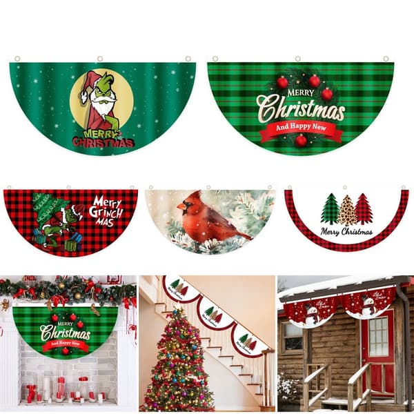 Julflagga Banner Juldroppeprydnad C C
