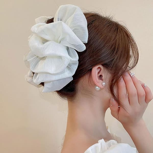 Mesh Bow Bubble Clip Hiuspidikkeet VALKOINEN White