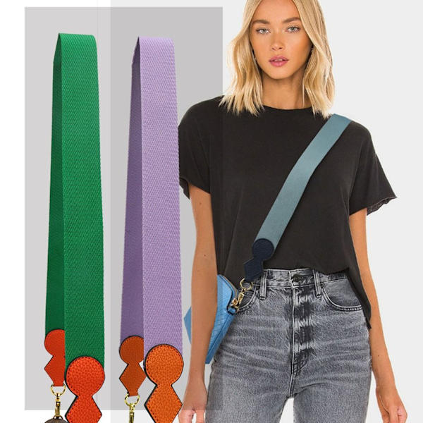 Puuvillainen käsilaukku olkahihna Crossbody hihna TUMMAN SININEN dark blue