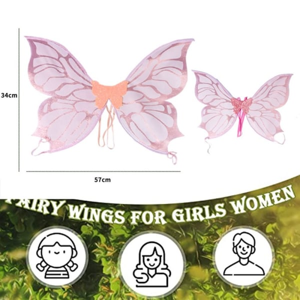 Fairy Butterfly Wings Fairy Alf Princess Angel PINK-A PINK-A Pink-A